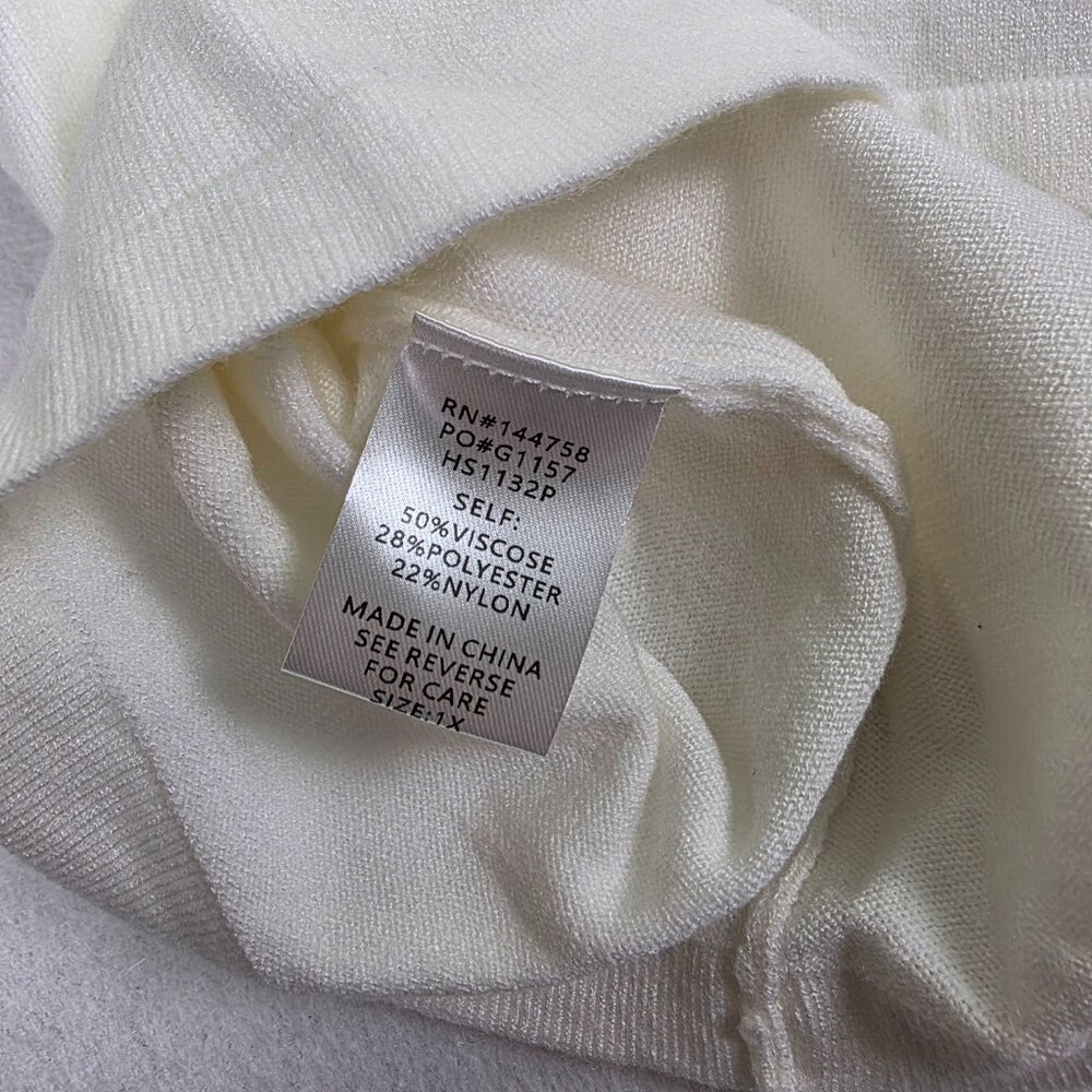 OTT Cream Puff‎ Sleeve Knit Top 1X NWT Sweater - Picture 7 of 7